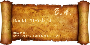 Bartl Alfréd névjegykártya